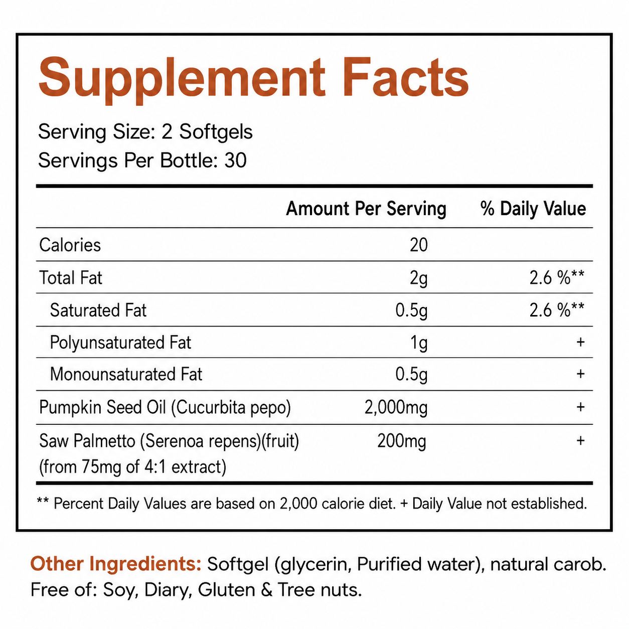 Pumpkin Seed Oil & Saw Palmetto Capsules